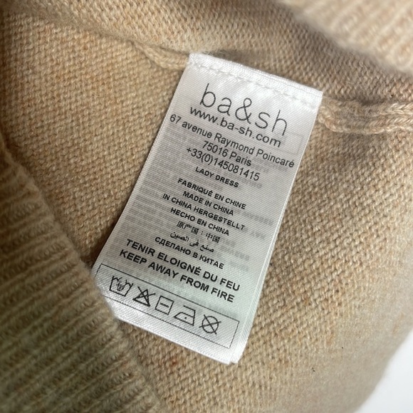 Ba&sh Beige Nancy Wool and Yak Blend Mini Dress Size XS - Picture 8 of 11